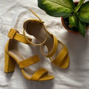 Yellow Ankle Wrap Heels - Chinese Laundry 7.5